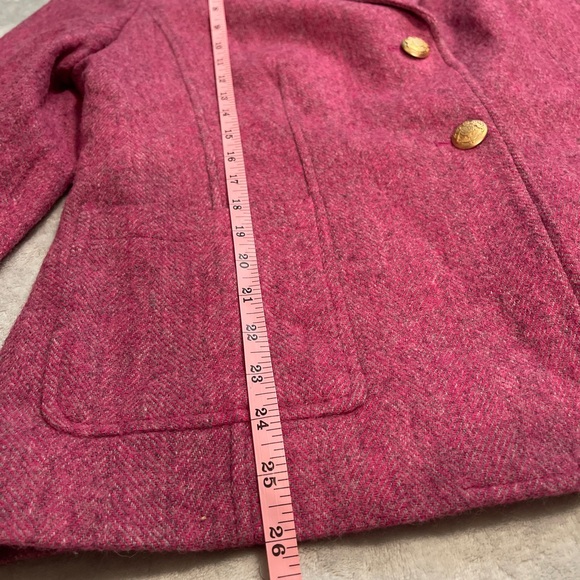 Talbots Raspberry-Pink Tweed Blazer with Gold Buttons - Picture 7 of 9